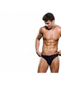 Stringi męskie siateczkowe - Envy Microfiber Thong L/XL Czarny