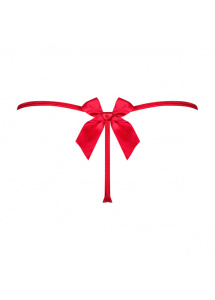 Stringi z kokardą - Obsessive Giftella Thong Red S/M