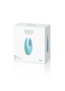 Stymulator łechtaczki z dwoma silniczkami - Ovo S4 Rechargeable Lay On Niebieski