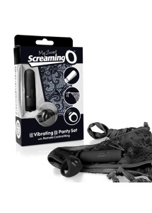 Stymulujące majteczki damskie zdalnie sterowane - The Screaming O Remote Control Panty Czarny