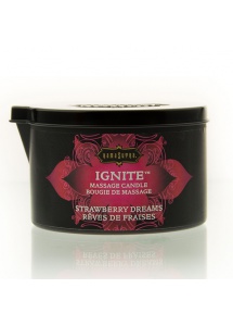 Świeca zapachowa do masażu  bez parfiny - Kama Sutra Massage Candle Truskawka - duża 170gram