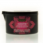 Świeca zapachowa do masażu  bez parfiny - Kama Sutra Massage Candle Truskawka - duża 170gram