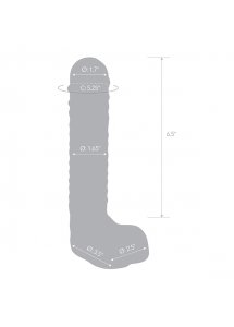 Szklane realistyczne dildo z jądrami - Glass Realistic Ribbed Glass G-Spot Dildo with Balls  