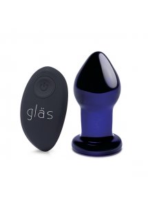 Szklany wibrujący korek analny - Glas Rechargeable Remote Controlled Vibrating Butt Plug
