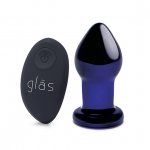 Szklany wibrujący korek analny - Glas Rechargeable Remote Controlled Vibrating Butt Plug