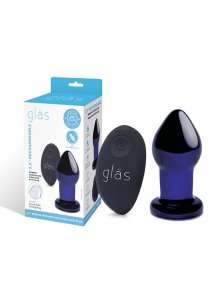 Szklany wibrujący korek analny - Glas Rechargeable Remote Controlled Vibrating Butt Plug