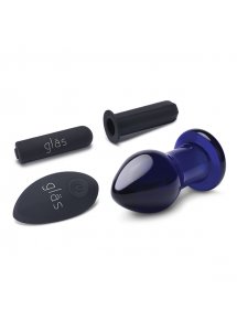 Szklany wibrujący korek analny - Glas Rechargeable Remote Controlled Vibrating Butt Plug