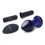 Szklany wibrujący korek analny - Glas Rechargeable Remote Controlled Vibrating Butt Plug
