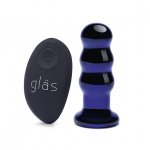 Szklany wibrujący korek analny sonda - Glas Rechargeable Remote Controlled Vibrating Beaded Buttplug
