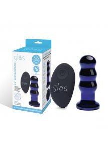 Szklany wibrujący korek analny sonda - Glas Rechargeable Remote Controlled Vibrating Beaded Buttplug