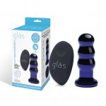 Szklany wibrujący korek analny sonda - Glas Rechargeable Remote Controlled Vibrating Beaded Buttplug