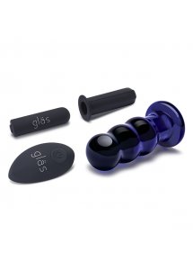 Szklany wibrujący korek analny sonda - Glas Rechargeable Remote Controlled Vibrating Beaded Buttplug