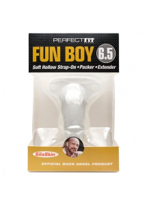 Sztuczny penis na uprzęży - Perfect Fit Fun Boy 16,5 cm  Przezroczysty