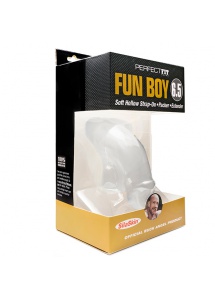 Sztuczny penis na uprzęży - Perfect Fit Fun Boy 16,5 cm  Przezroczysty