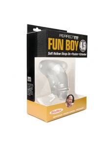 Sztuczny penis na uprzęży - Perfect Fit Fun Boy 11,5 cm  Przezroczysty