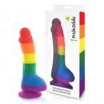 Tęczowe dildo z jądrami LGBT - Pride Dildo Silicone Rainbow Dildo with Balls 