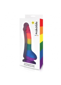 Tęczowe dildo z jądrami LGBT - Pride Dildo Silicone Rainbow Dildo with Balls 