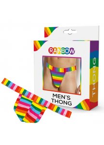 Tęczowe stringi męskie - Rainbow Mens Thong  