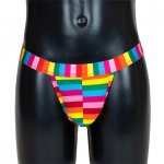Tęczowe stringi męskie - Rainbow Mens Thong  