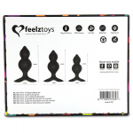 Trzy korki analne - FeelzToys Bibi Twin Butt Plug Set   Czarny