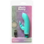 Wibrator 2w1 króliczek - PowerBullet Alice’s Bunny Vibrator 10 Function  Zielony