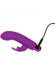 Wibrator 2w1 króliczek - PowerBullet Alice’s Bunny Vibrator 10 Function  Fioletowy
