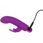 Wibrator 2w1 króliczek - PowerBullet Alice’s Bunny Vibrator 10 Function  Fioletowy
