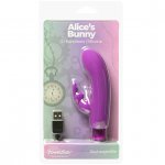 Wibrator 2w1 króliczek - PowerBullet Alice’s Bunny Vibrator 10 Function  Fioletowy