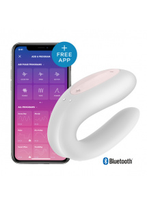 Wibrator dla par sterowany aplikacją - Satisfyer Double Joy   Biały