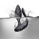 Wibrator dla par z korkiem analnym - Rocks-Off Cocktail Dual Motored Couples Toy   Czarny