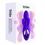 Wibrator do punktu G z masażerem łechtaczki i sromu - FeelzToys TriVibe G-Spot Vibrator with Clitoral & Labia Stimulation   Fioletowy
