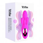 Wibrator do punktu G z masażerem łechtaczki i sromu - FeelzToys TriVibe G-Spot Vibrator with Clitoral & Labia Stimulation   Różowy