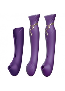 Wibrator grzejący pulsujący do punktu G - Zalo Queen Set G-Spot Pulsewave Vibrator   Fioletowy