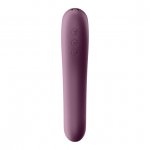 Wibrator i masażer powietrzny 2w1 - Satisfyer Dual Kiss Insertable Air Pulse Vibrator   Fioletowy