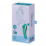 Wibrator i masażer powietrzny 2w1 - Satisfyer Dual Kiss Insertable Air Pulse Vibrator   Zielony