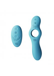 Wibrator i pierścień na penisa + pilot - Zalo Jessica Vibrator & Remote Control   Niebieski
