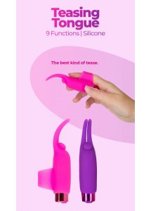 Wibrator na palec - PowerBullet Teasing Tongue With Mini Bullet 9 Functions   Fioletowy