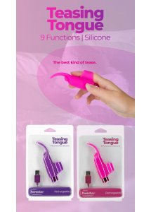 Wibrator na palec - PowerBullet Teasing Tongue With Mini Bullet 9 Functions   Fioletowy