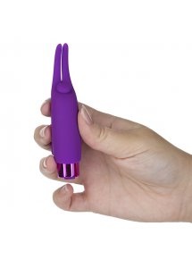 Wibrator na palec - PowerBullet Teasing Tongue With Mini Bullet 9 Functions   Fioletowy