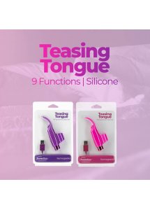 Wibrator na palec - PowerBullet Teasing Tongue With Mini Bullet 9 Functions   Różowy