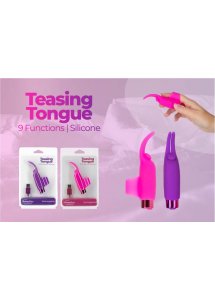 Wibrator na palec - PowerBullet Teasing Tongue With Mini Bullet 9 Functions   Różowy