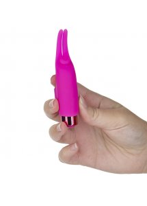 Wibrator na palec - PowerBullet Teasing Tongue With Mini Bullet 9 Functions   Różowy