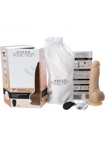 Wibrator realistyczny z rotacją - Naked Addiction Rotating & Vibrating Dong with Remote 7.5 Inch Vanilla   