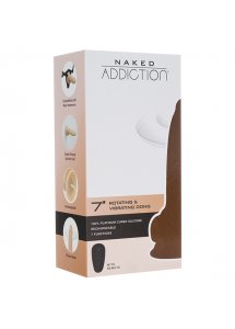 Wibrator realistyczny z rotacją - Naked Addiction Rotating & Vibrating Dong with Remote 7.5 Inch Vanilla   