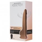 Wibrator realistyczny z rotacją - Naked Addiction Rotating & Vibrating Dong with Remote 7.5 Inch Vanilla   