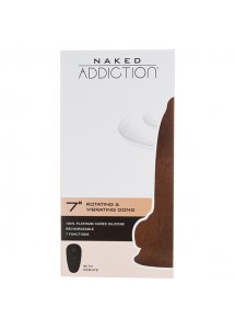 Wibrator realistyczny z rotacją - Naked Addiction Rotating & Vibrating Dong with Remote 7.5 Inch Vanilla   