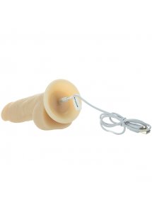 Wibrator realistyczny z rotacją - Naked Addiction Rotating & Vibrating Dong with Remote 7.5 Inch Vanilla   