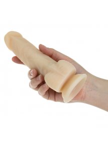 Wibrator realistyczny z rotacją - Naked Addiction Rotating & Vibrating Dong with Remote 7.5 Inch Vanilla   