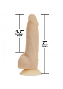 Wibrator realistyczny z rotacją - Naked Addiction Rotating & Vibrating Dong with Remote 7.5 Inch Vanilla   