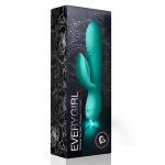 Gruby Wibrator podwójny stymulujący łechtaczkę - Rocks-Off Every Girl Rabbit Vibrator   Zielony